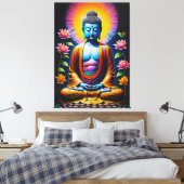 Boeddha - Bloeiende mindfulness Canvas Afdruk (Insitu (Slaapkamer))