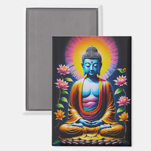 Boeddha - Bloeiende mindfulness Magneet