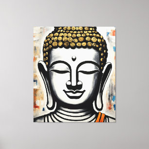Boeddha canvas schilderij, galerij verpakt afdruk