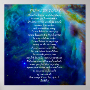 Boeddha citaat Geloof geen nieuws vandaag Poster