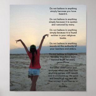Boeddha citaat Geloof geen nieuws vandaag Poster