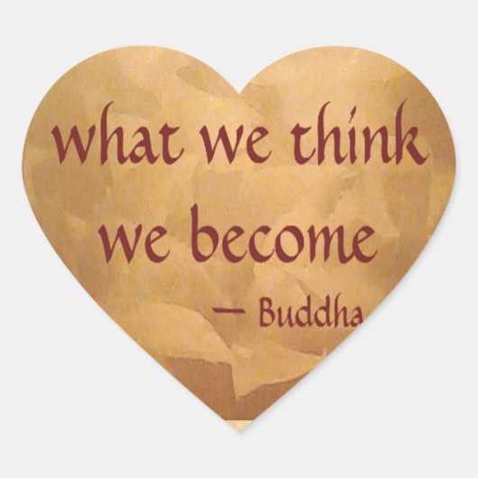 Boeddha-citaat; wat we denken dat we worden hart sticker (Voorkant)
