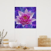 Boeddha citeert Lotus flower Poster (Keuken)
