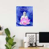 Boeddha citeert Lotus flower Poster (Thuiskantoor)