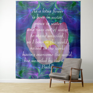 Boeddha citeert Lotus flower Wandkleed