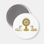 Boeddha Dharma Wiel & Herten magneet (Voorkant / Achterkant)