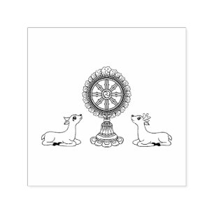 Boeddha Dharma Wiel & Herten Zelfinktstempel Zelfinktende Stempel