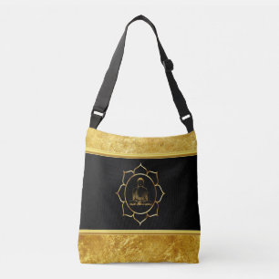 Boeddha doet yoga meditatie spirituele gouden foli crossbody tas