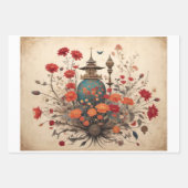 Boeddha, een Zen tempel en bloemen - Inpakpapier Vel (Voorkant 2)