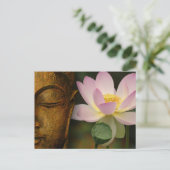 Boeddha en bloem briefkaart (Staand voorkant)