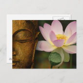 Boeddha en bloem briefkaart (Voorkant / Achterkant)