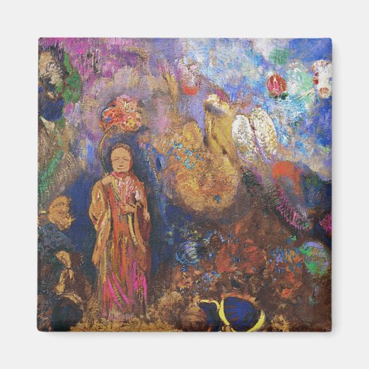 Boeddha en de bloem door Odilon Redon Magneet (Voorkant)