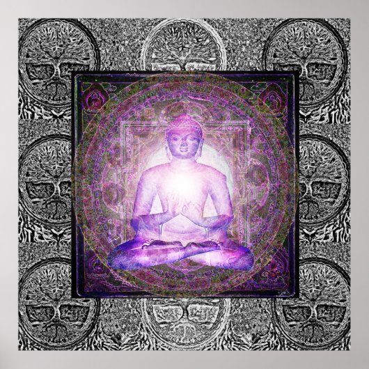 Boeddha en levensboom poster (Voorkant)