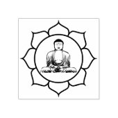 Boeddha en Lotusbloem Rubberstempel (Afrduk)