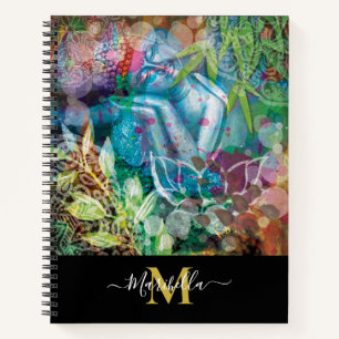 Boeddha en roze Lotus Flower personaliseren Monogr Notitieboek
