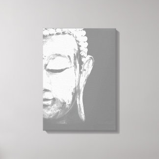 Boeddha Face Black White Canvas Art Print