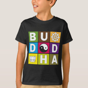 Boeddha gekleurde blokken t-shirt