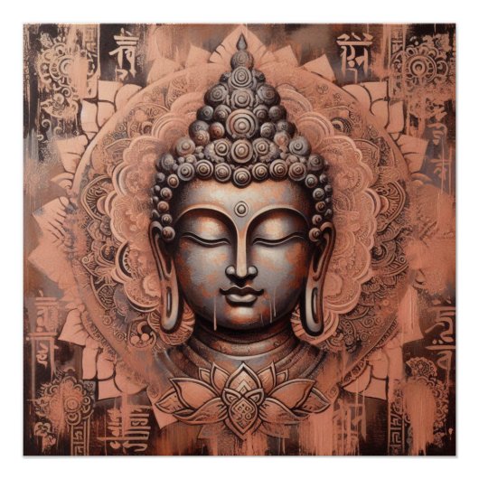 BOEDDHA GEZICHTSSCHILDERIJ #12 PERFECT POSTER (Voorkant)