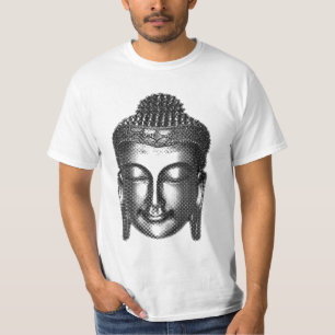 Boeddha glimlach II - halftone zwart + jouw ideeën T-shirt
