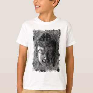 Boeddha glimlach Ik ben halftone zwart, jouw ideeë T-shirt