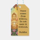 Boeddha, Hart van licht, Feest, Bloemen,  Cadeaulabel (Achterkant)