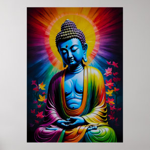 Boeddha heilige stralen van vrede poster