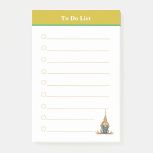 Boeddha hoofd & Gouden header To Do List Gelinieer Post-it® Notes