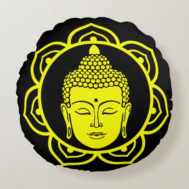 Boeddha hoofd meditatie kussen (Voorkant)