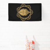 Boeddha hoofd meditatie spandoek (Insitu)