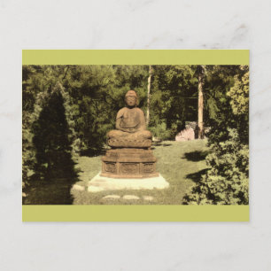 Boeddha in de Vintage van de Japanse tuin 1915 Briefkaart