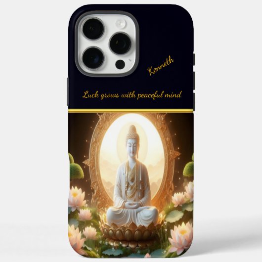 Boeddha in een vredige lotustuin Case-Mate iPhone case (Achterkant)