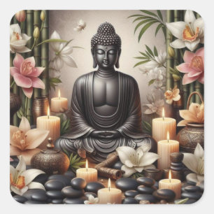 Boeddha in gebedsmeditatie Stickers