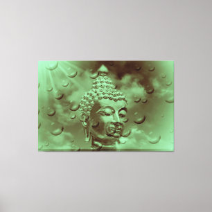 Boeddha in het groen canvas afdruk