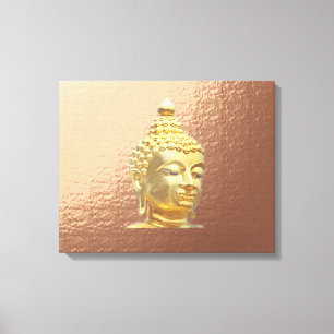 boeddha in marsala canvas afdruk