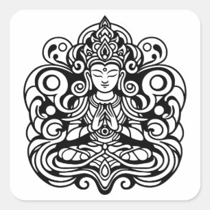 Boeddha in vrede vierkante sticker