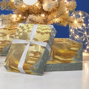 boeddha in zilververpakkingspapier cadeaupapier