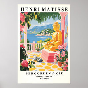 Boeddha Kat Kunstprint Matisse Stijl Spirituele Mu Poster