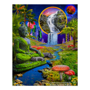 Boeddha Katten Print, Waarde Poster Papier (Matte) Perfect Poster