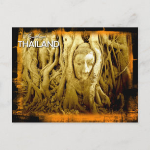 Boeddha-kop verstrikt in vijgenwortels, Ayutthaya Briefkaart