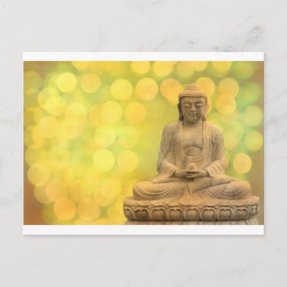 boeddha licht (geel) briefkaart