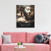 Boeddha Lotus Flower Happiness Quote Canvas Afdruk (Insitu (Woonkamer))
