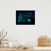 Boeddha Meditation Lotus Flower Eastern Religité Poster (Keuken)