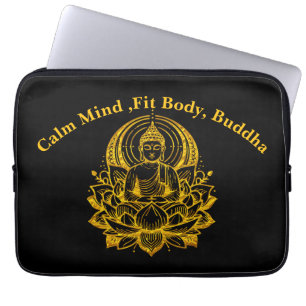 Boeddha mediteert in Lotus Laptop Sleeve
