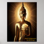 Boeddha met lotusbloem poster (Voorkant)