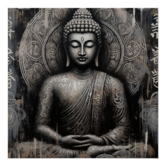 BOEDDHA METALLIC SCHILDERKUNST #21 PERFECT POSTER