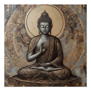 BOEDDHA METALLIC SCHILDERKUNST #8 PERFECT POSTER