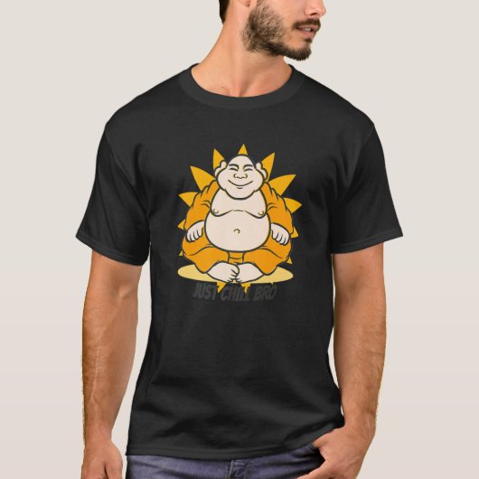 boeddha monk Namaste boeddhisme doet gewoon rustig T-shirt (Voorkant)