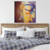 Boeddha mozaïek schilderij canvas afdruk (Insitu (Slaapkamer))