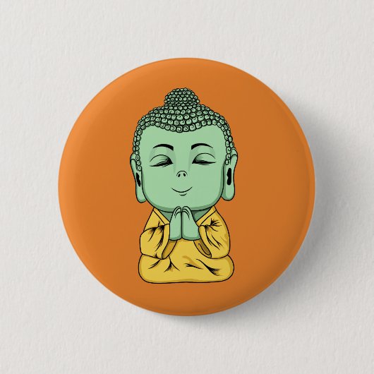 Boeddha Namaste Pin Back Button (Voorkant)