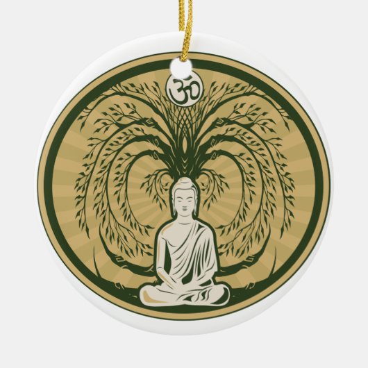 Boeddha onder de Bodhi-boom Keramisch Ornament (Voorkant)